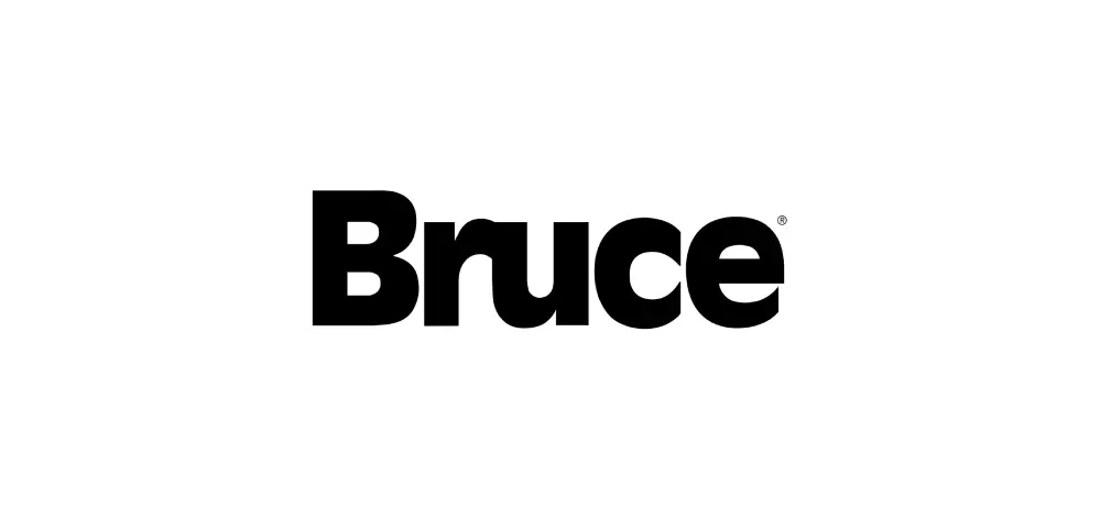 Bold black Bruce logo on white background.